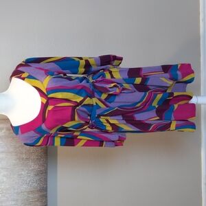 NWT INC Graphic Wave 60's Dress